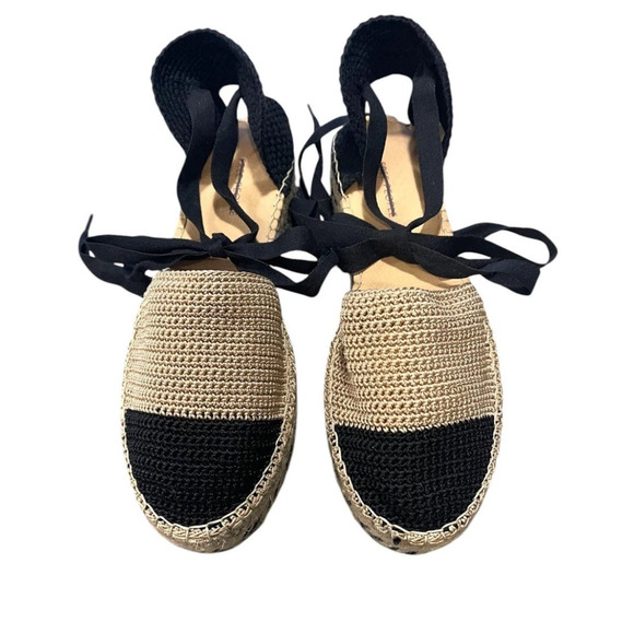 NIB! Free People Island Time Wrap Espadrilles Black/Tan - Size EU 39 / US 8.5 - Picture 4 of 12